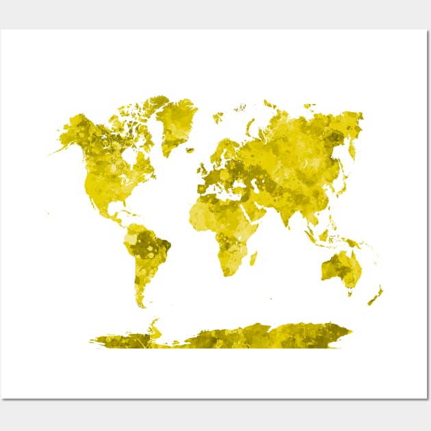 World map in watercolor Wall Art by PaulrommerArt